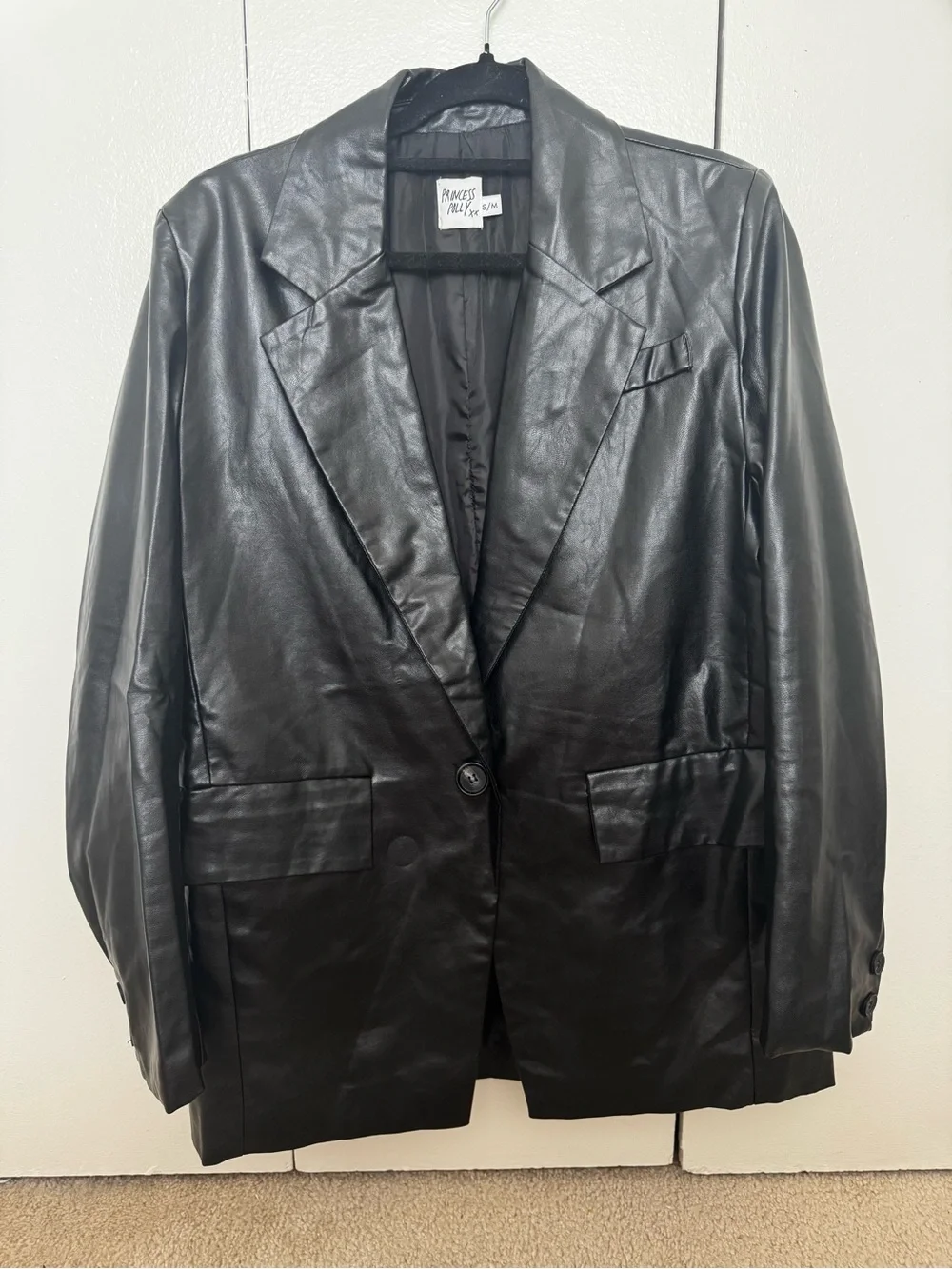 Princess Polly Faux Leather Blazer